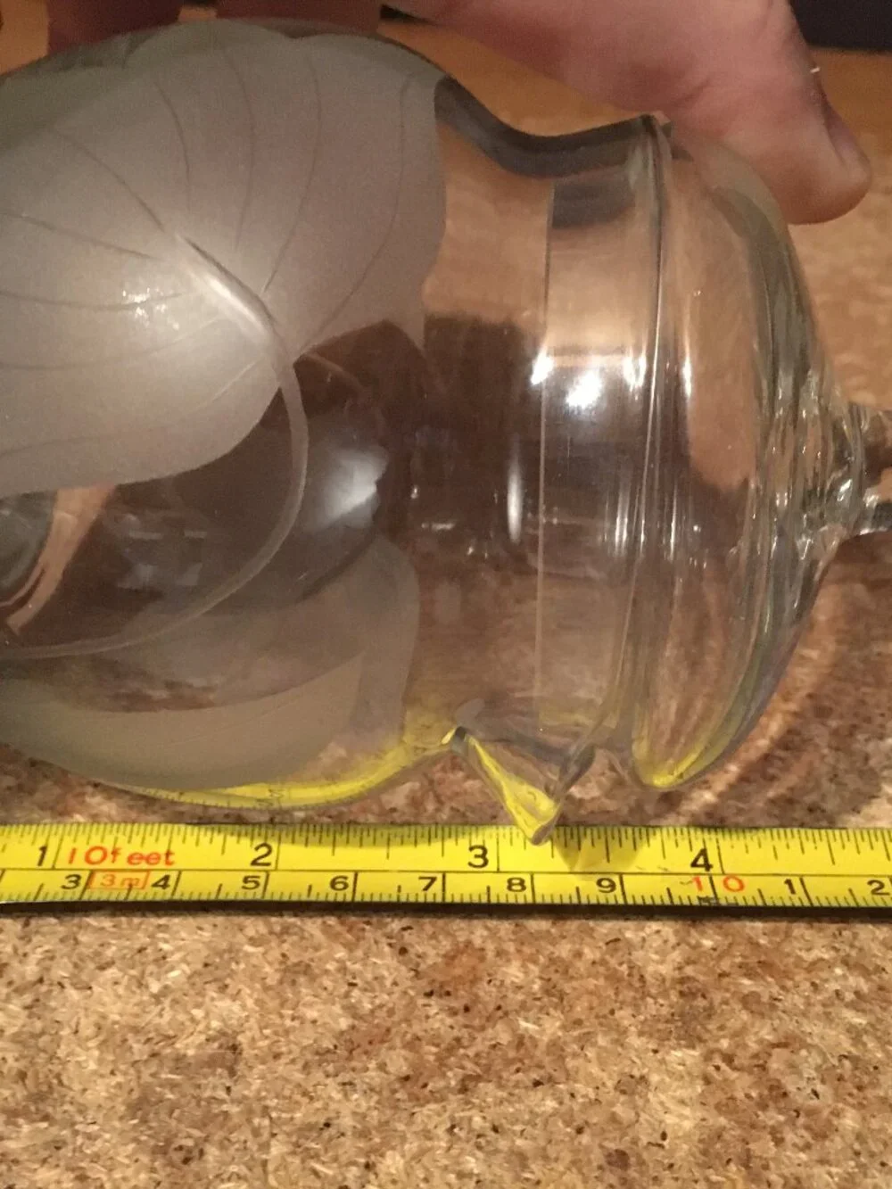 GLASS CONDIMENT JAR WITH LID FROSTED LEAVES